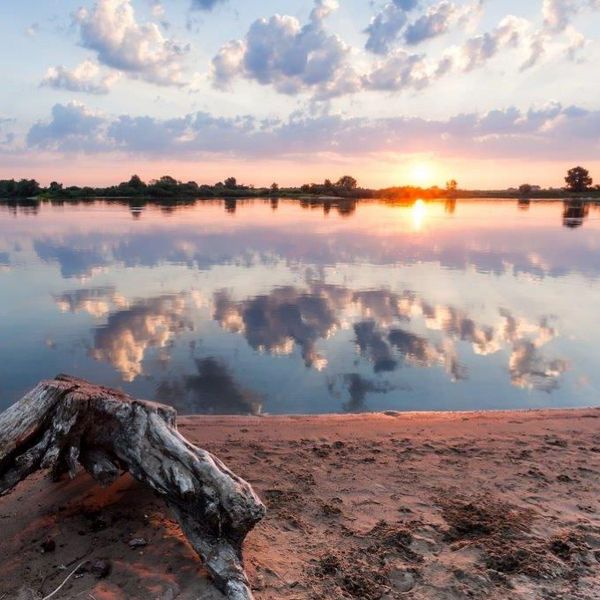 Sonnenuntergang an der Elbe